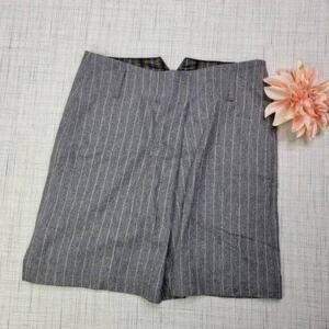Gunex Women's Striped Wool Blend Zipper Back Pencil Skirt Gray Size 8‎